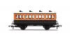 Hornby - R40107 - LSWR, 4 Wheel Coach, 1st Class, Fitted Lights, 123