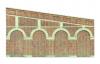 Hornby - R7374 - High Stepped Arched Retaining Walls x 2 (Red Brick)