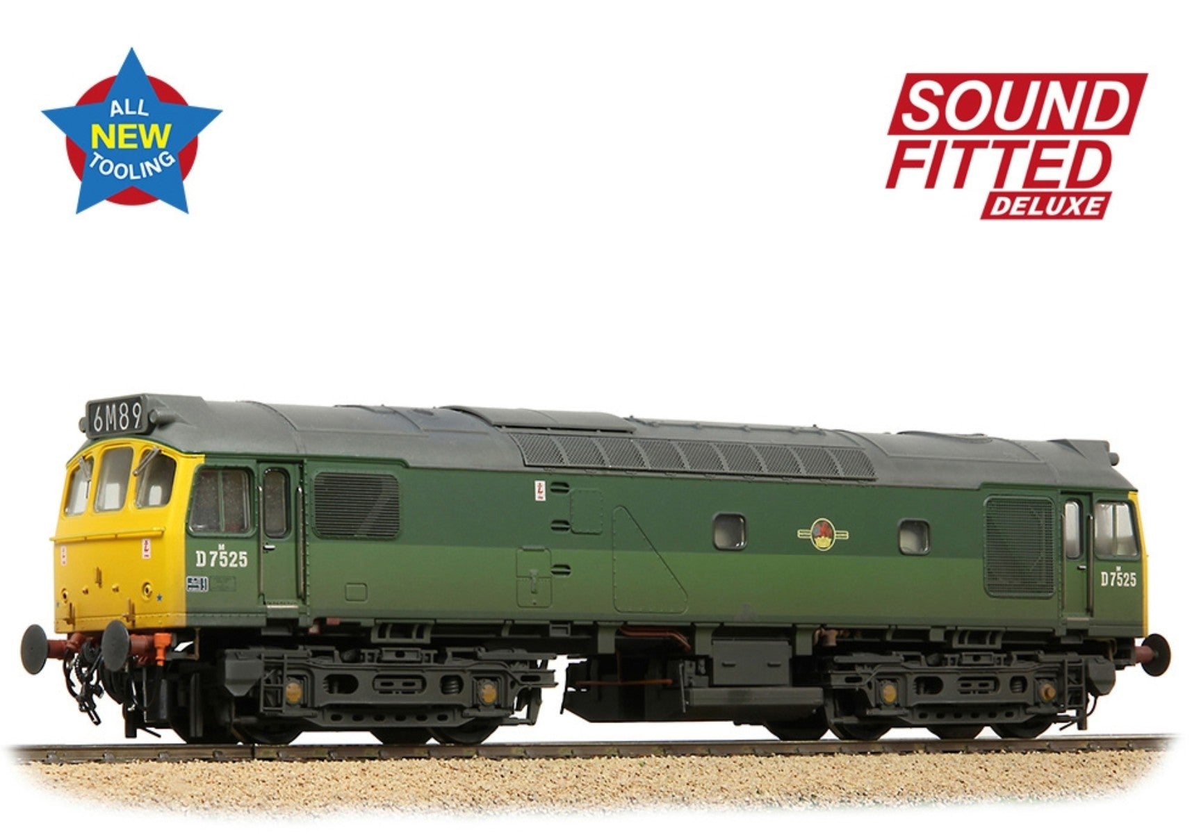 32-342SFX - Class 25/2 D7525 BR Two-Tone Green (Full Yellow Ends) [W]