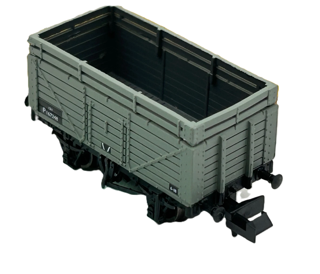 377-176B - 7 Plank Wagon with Coke Rail - BR Grey