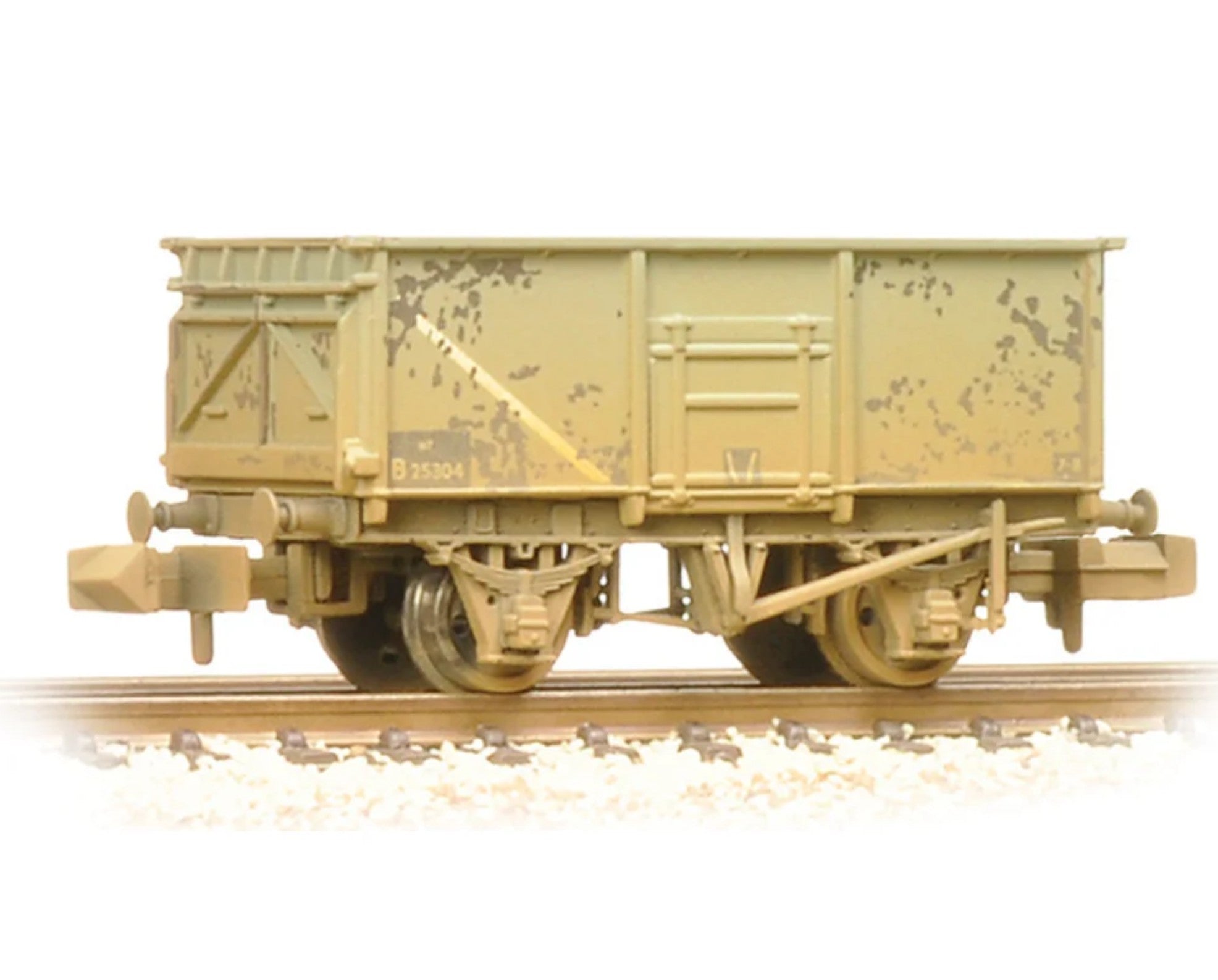 377-254A - 16 Ton Steel Mineral Wagon in BR grey - weathered