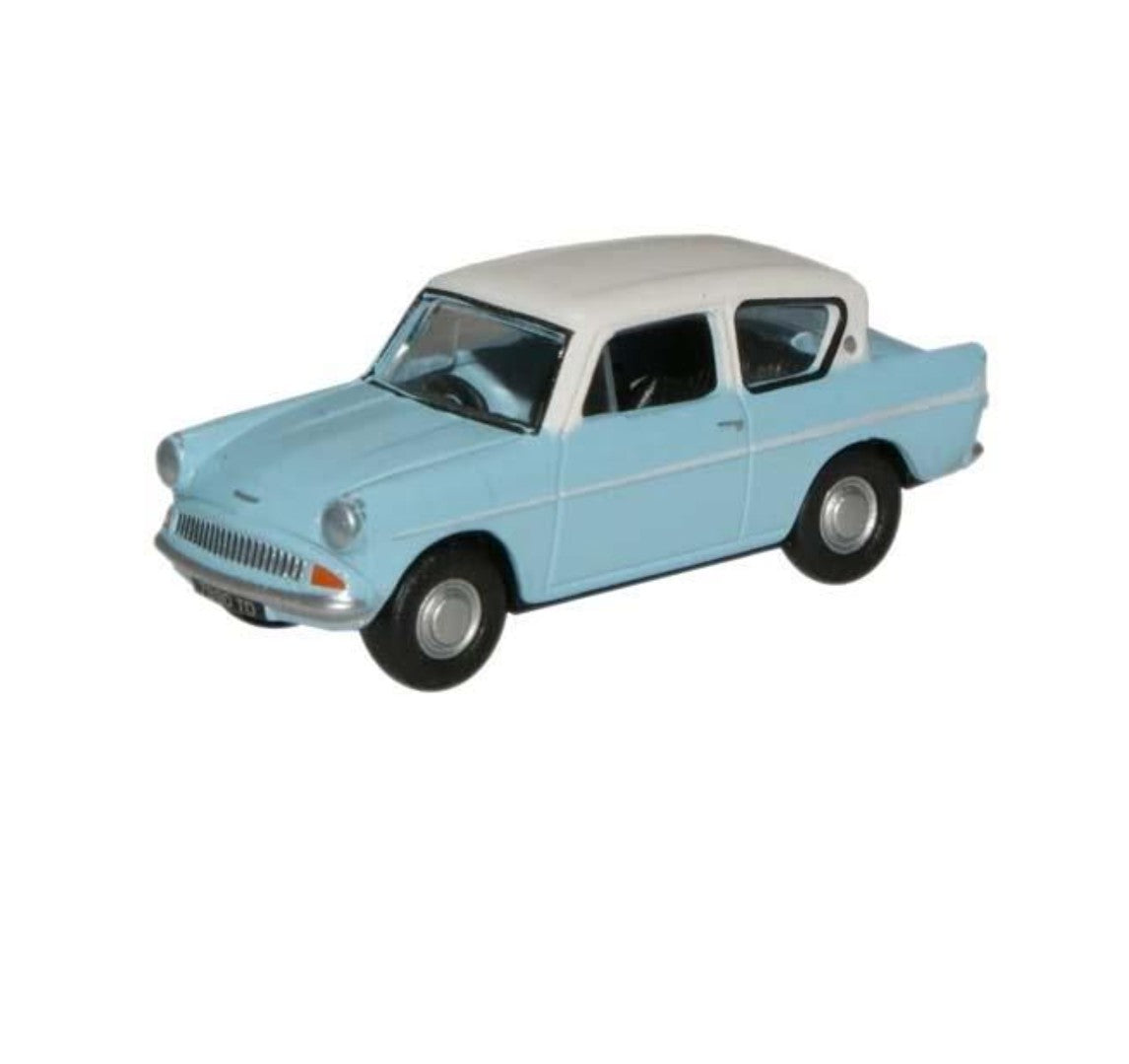 76105007 - Ford Anglia Light Blue & Ermine White