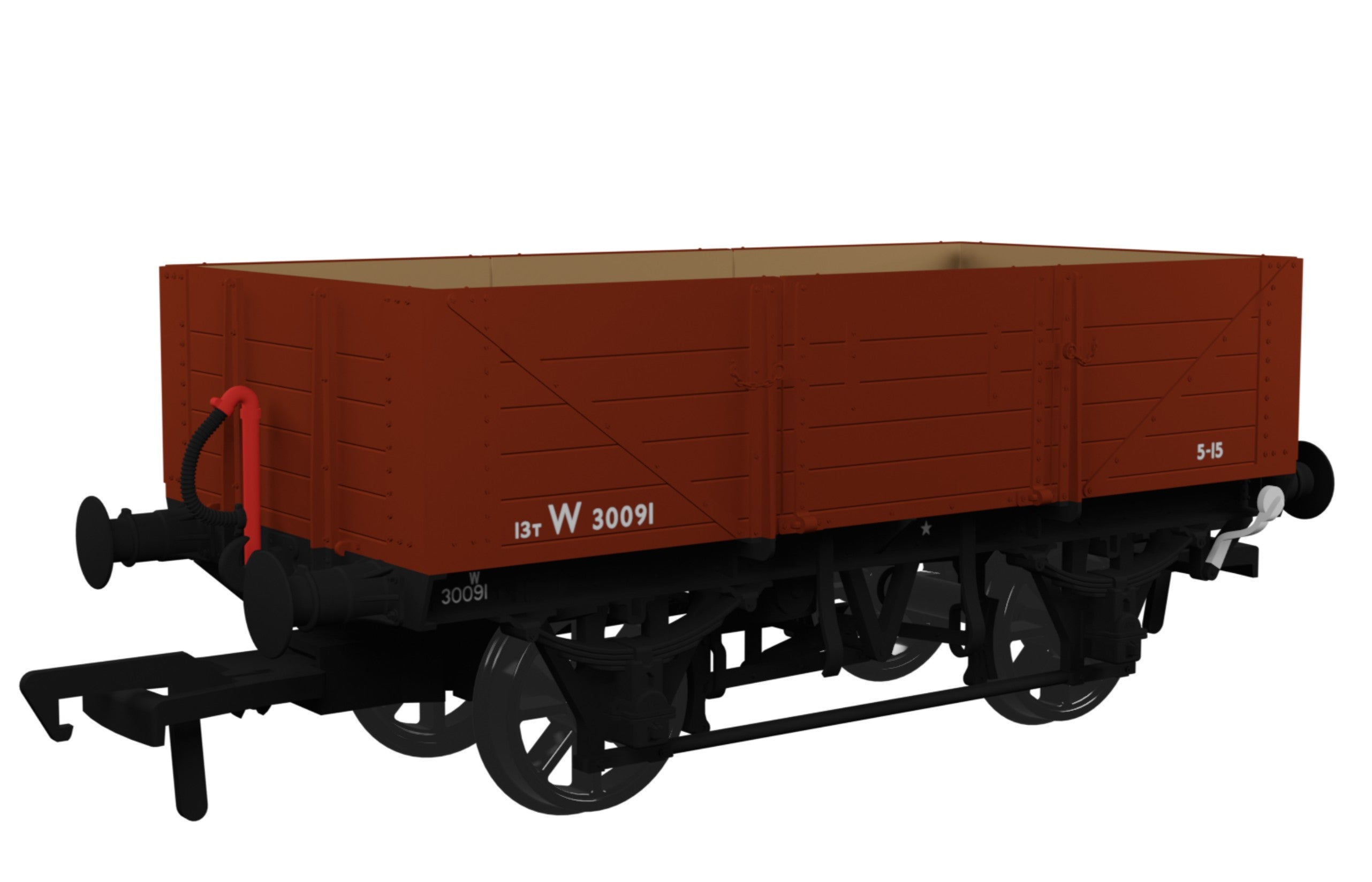 O15 Five Plank Wagon in BR Bauxite Livery, No. W30091