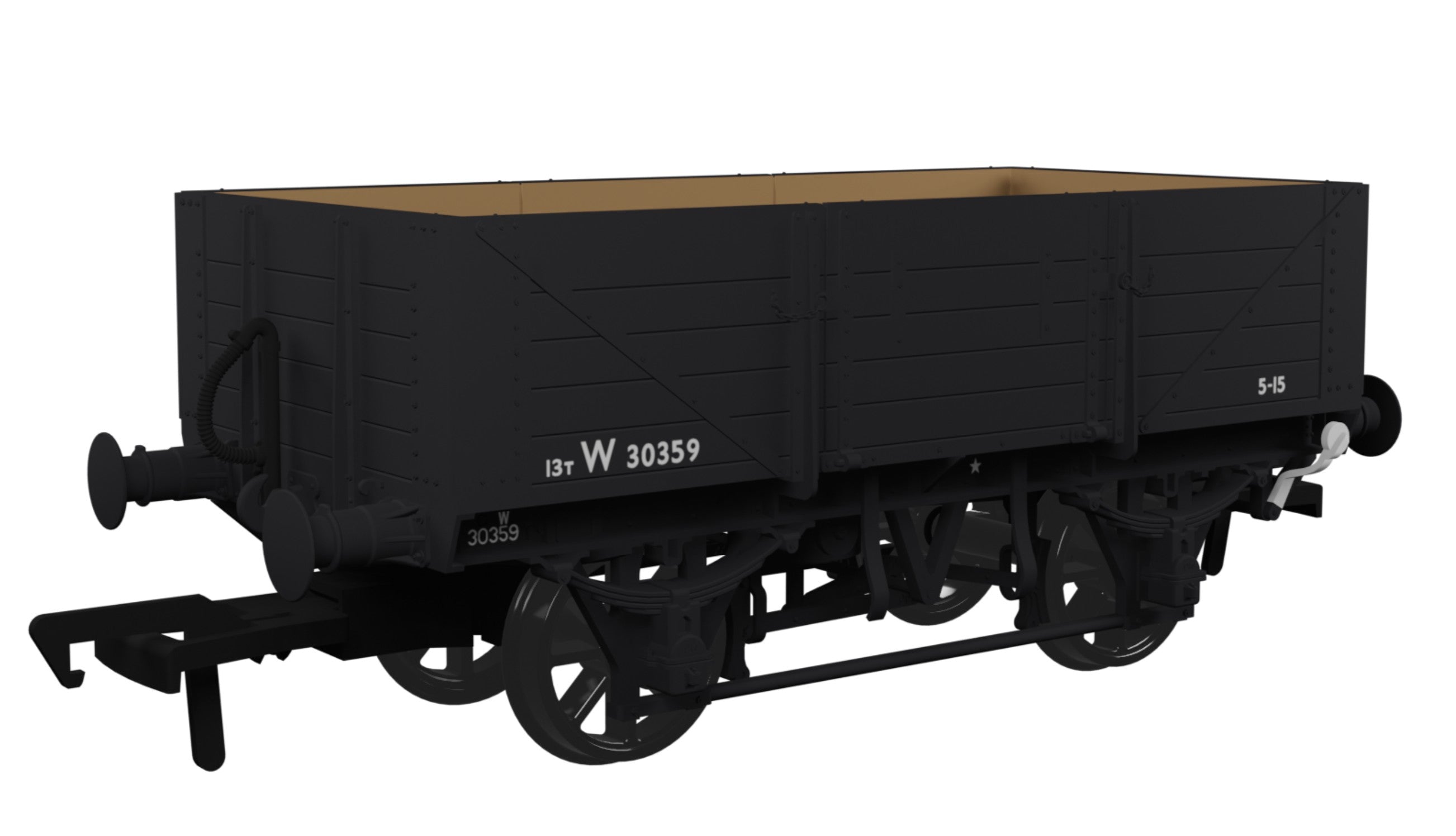 O15 Five Plank Wagon in BR Black Livery No W30359