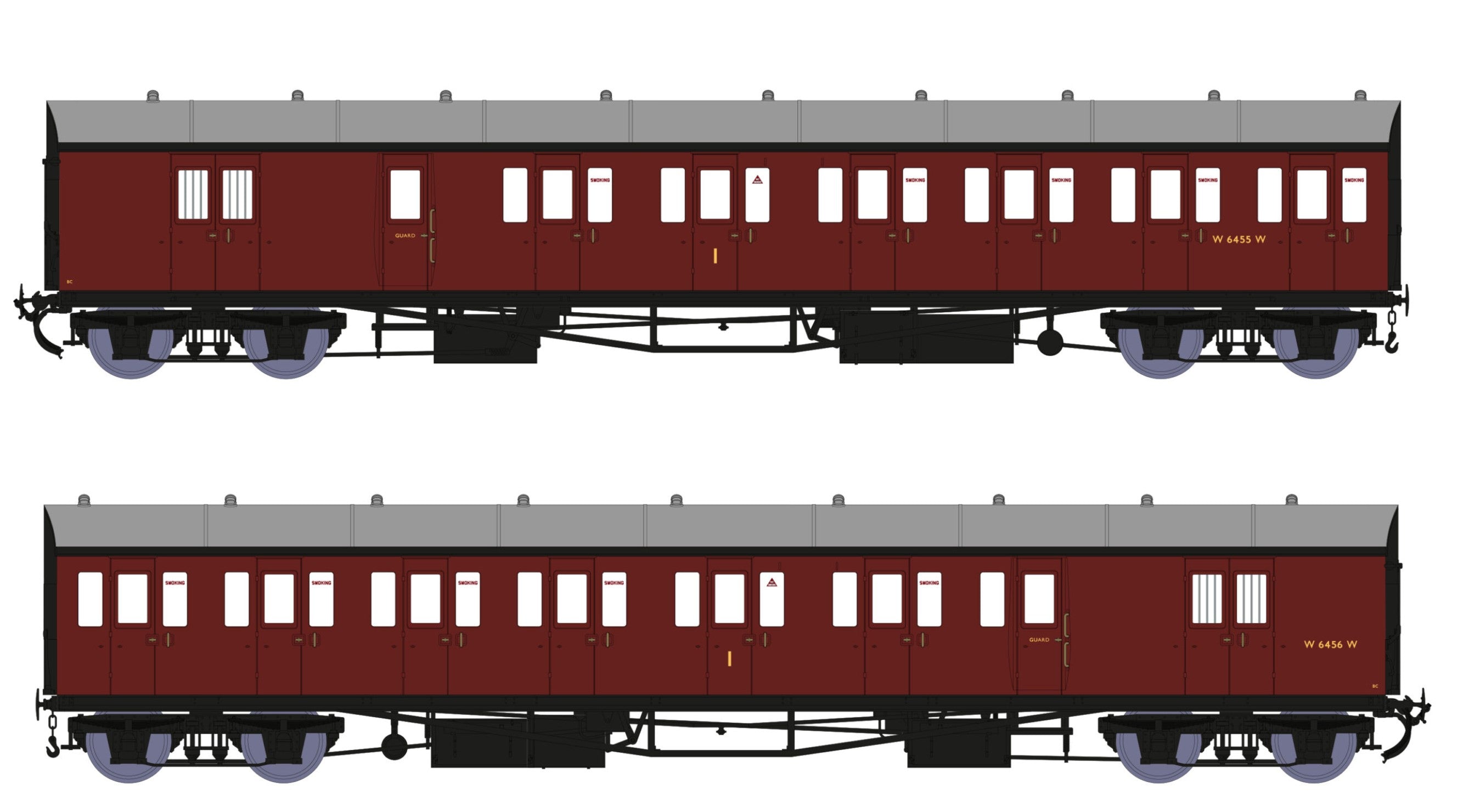 Dia E140 B Set - No.W6455W & W6456W BR Maroon