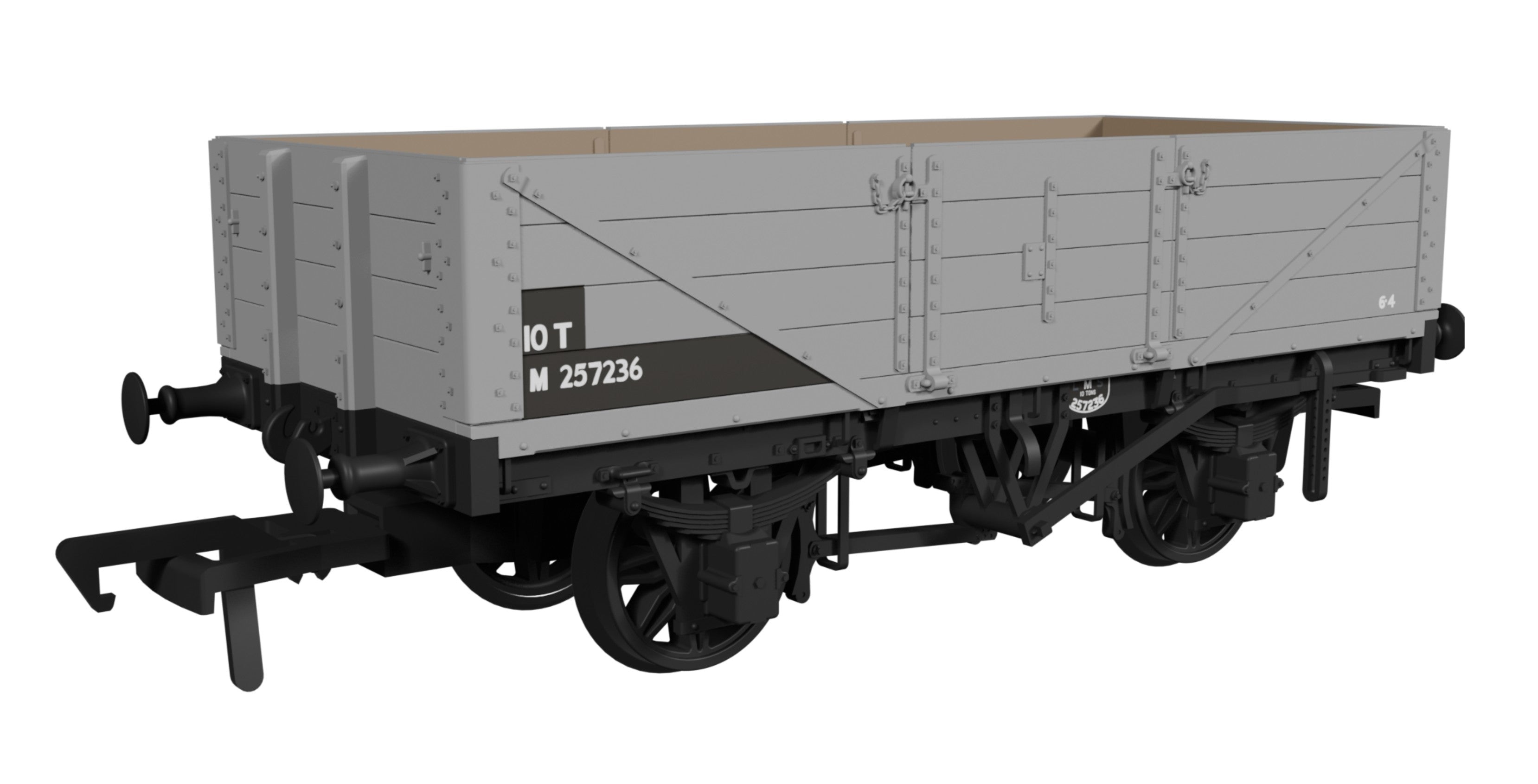 LNWR D90 4-Plank Open - No.257236 BR Grey
