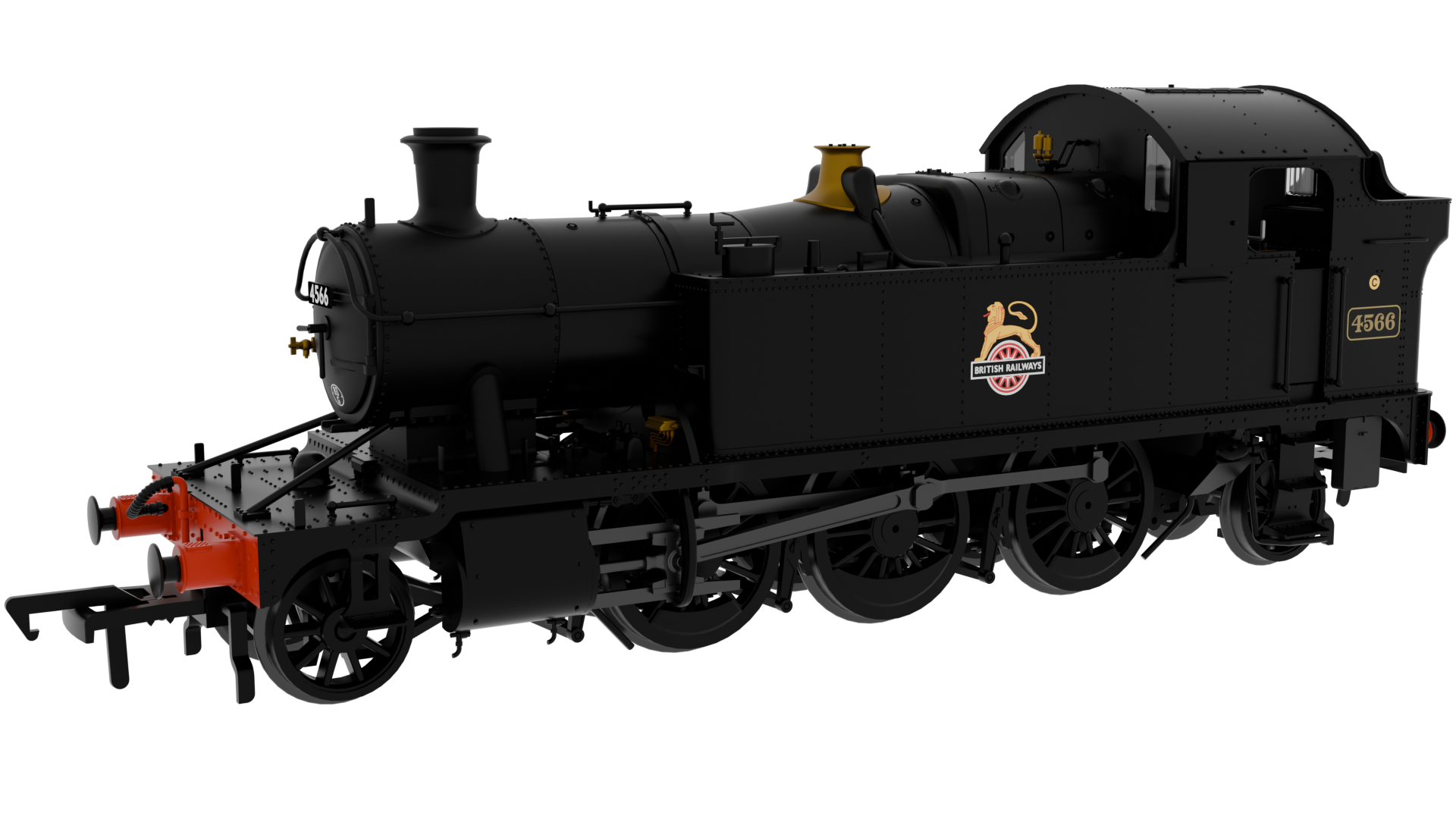 GWR 45xx No.4566 BR Early Crest Plain Black (Large Crest - as Preserved) - DCC SOUND
