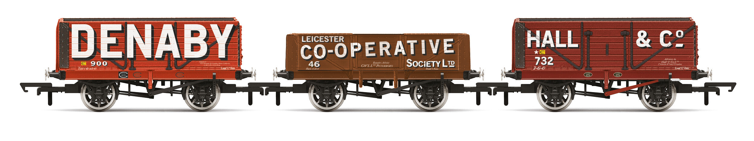 3 Wagons, Denaby Colliery, Leicester Co-Op, Hall & Co