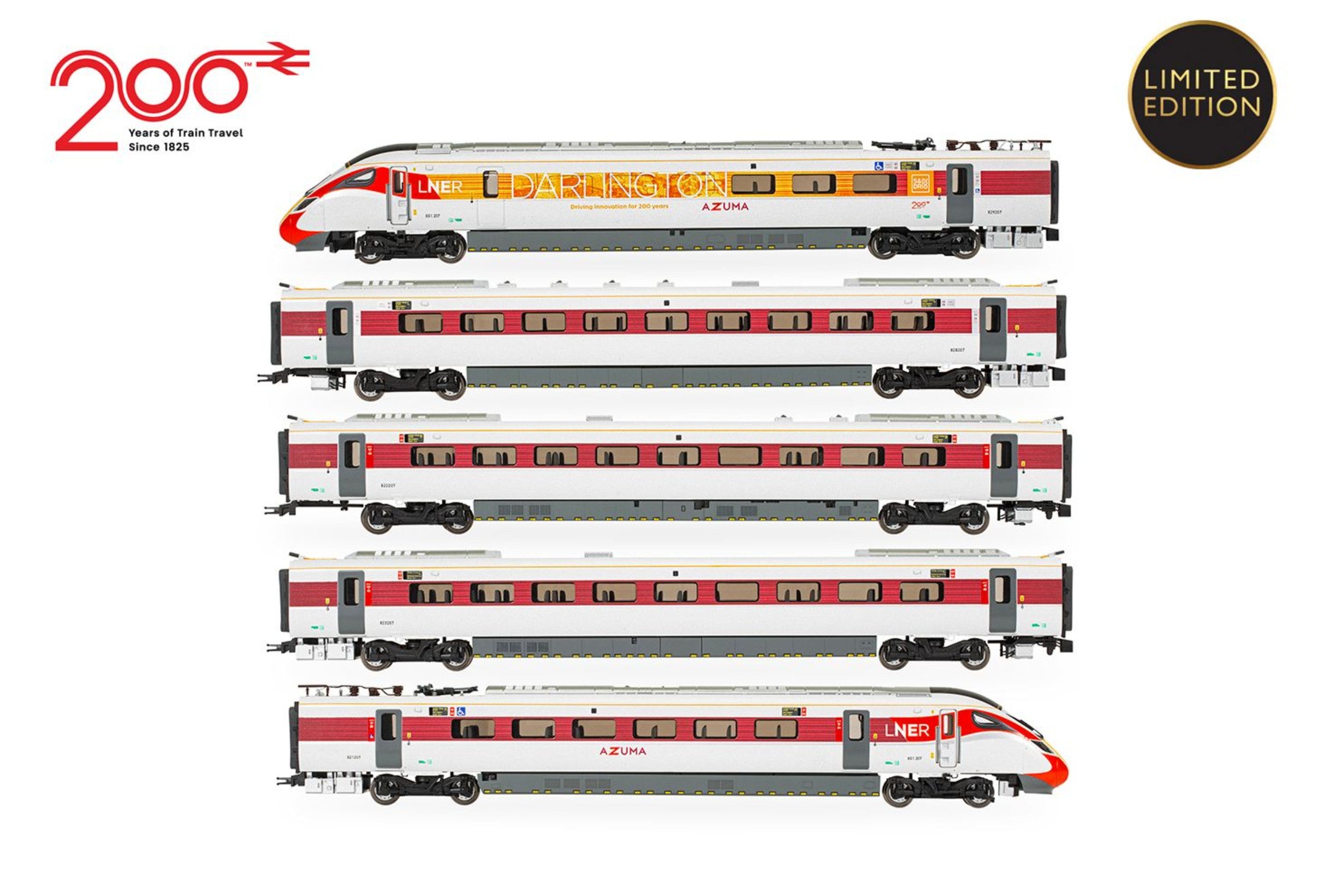 R30460 LNER Azuma Class 801/2  5 Car Train Pack (Railway 200) - Limited Edition