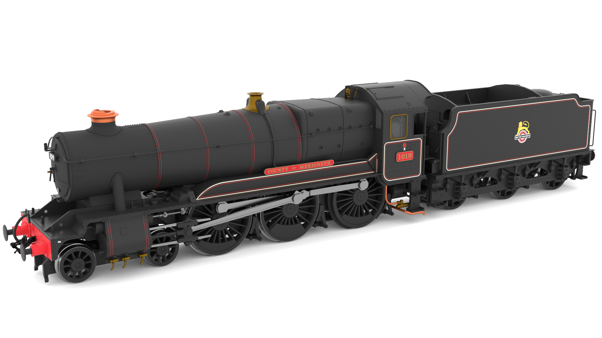 GWR County No.1019 'County of Merioneth' BR Lined Black Early Crest  - DCC SOUND