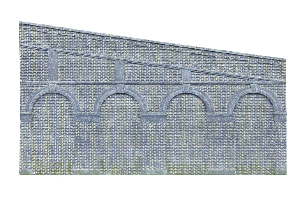 High Stepped Arched Retaining Walls x 2 (Blue Brick)