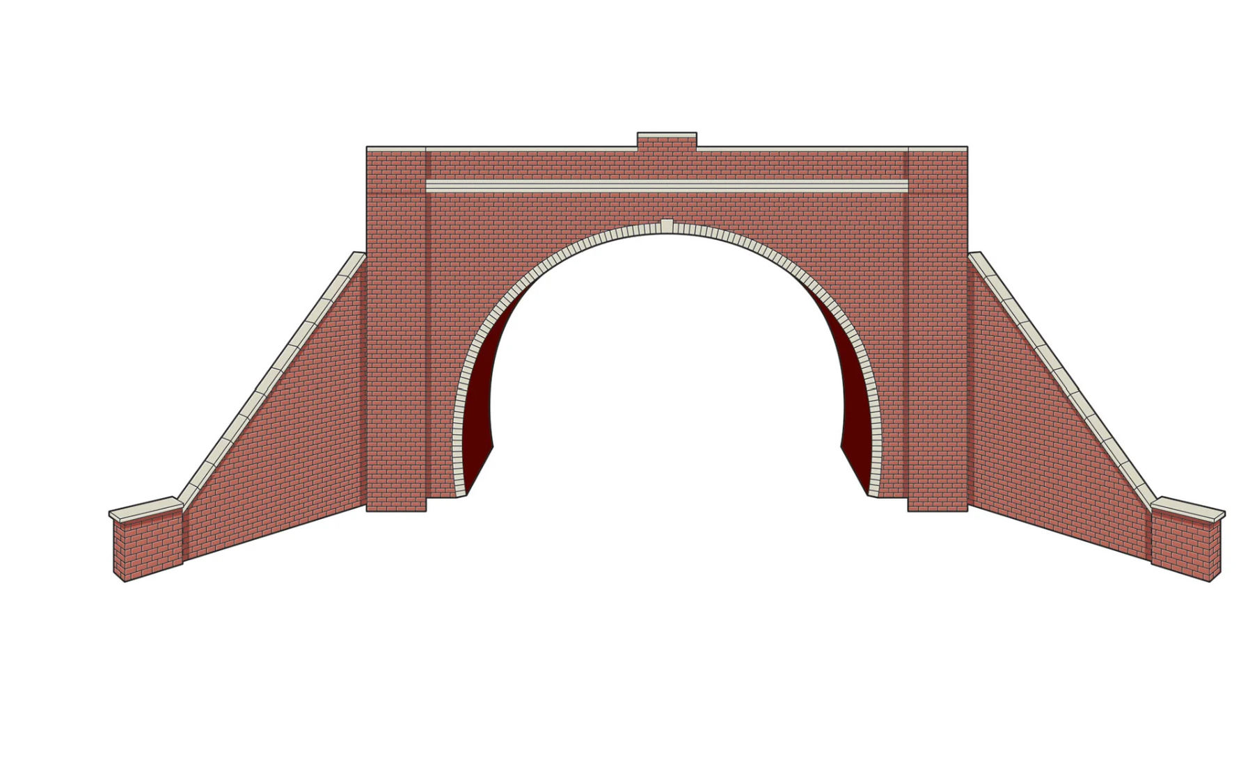 LK-12173 - TT:120 Double Track Tunnel Portals w/Wing Walls (2) Brick