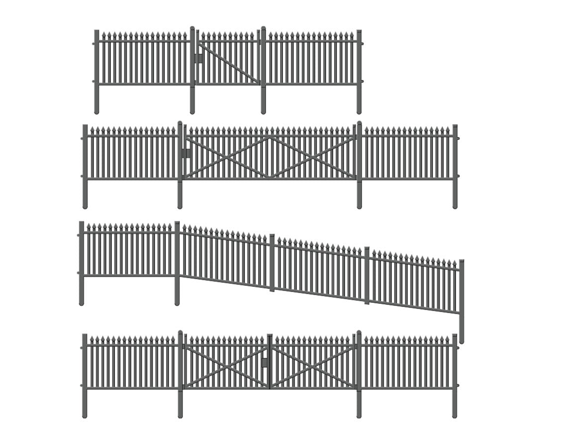 LK-12117 - TT:120 GWR Spear Fencing, Gates (6), Ramps (4)