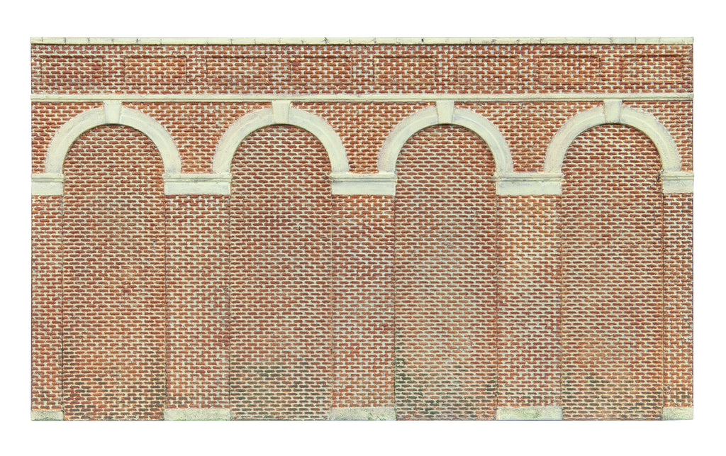 High Level Arched Retaining Walls x 2 (Red Brick)