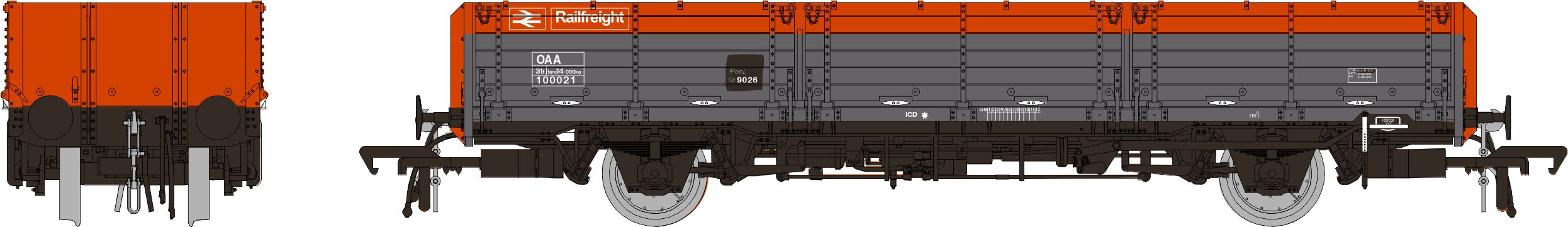 OAA Open Railfreight Red / Grey 100021