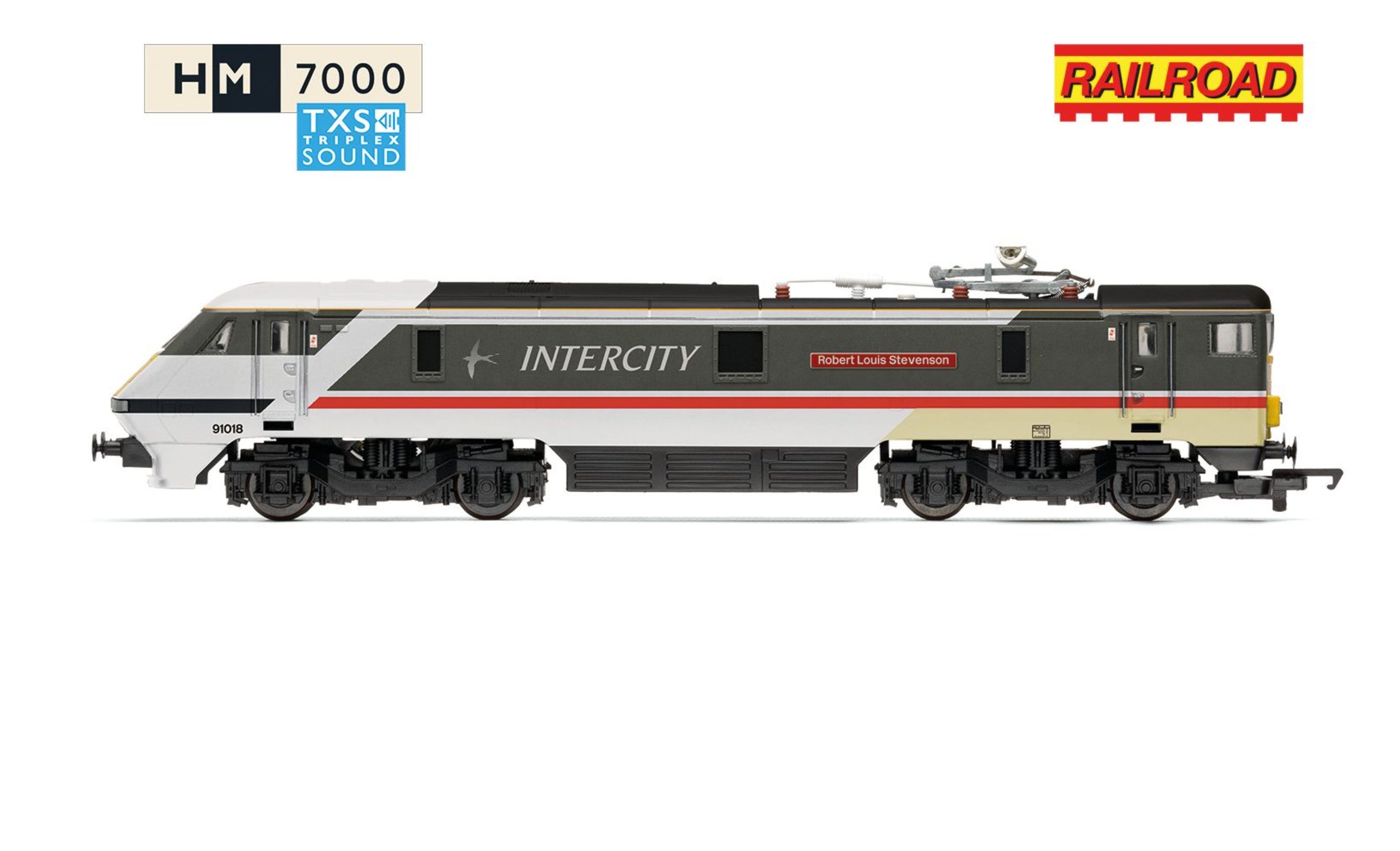 RailRoad: BR Intercity Class 91 - Robert Louis Stevenson 91018 DCC Sound Fitted