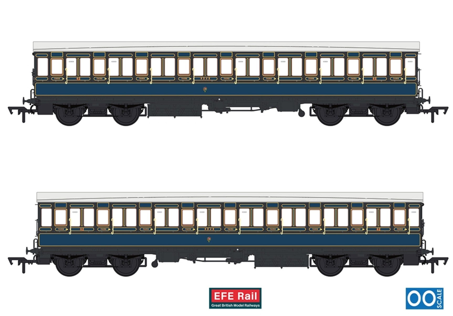 54ft non-Corridor Third S&DJR Lined Blue