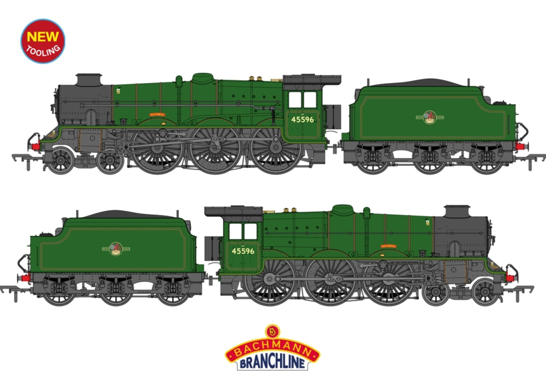 LMS Jubilee w/Welded Tender 45596 'Bahamas' BR Lined Green (L/C)