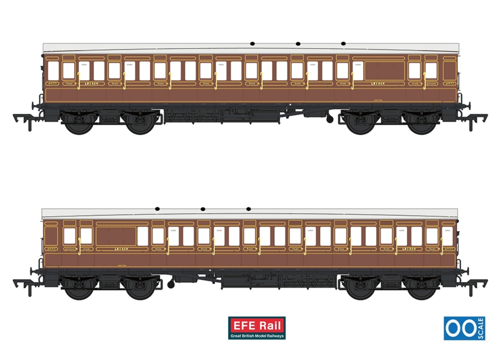 54ft non-Corridor Brake Third LBSCR Raw Umber