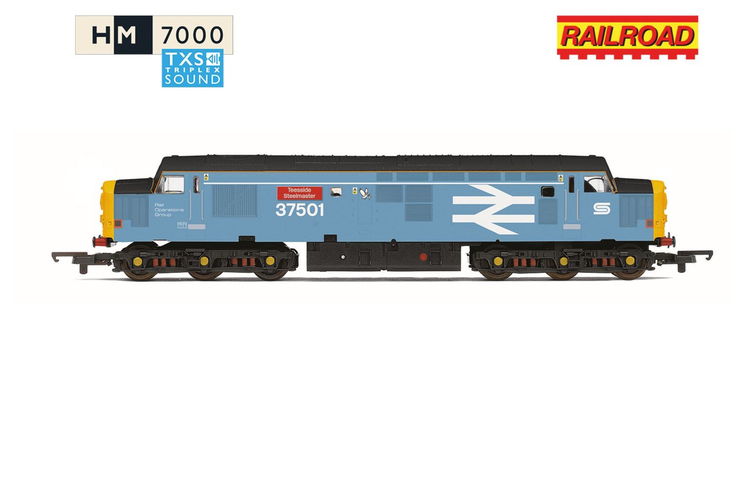 RailRoad British Steel Class 37 Teesside Steelmaster 37501 - Sound Fitted