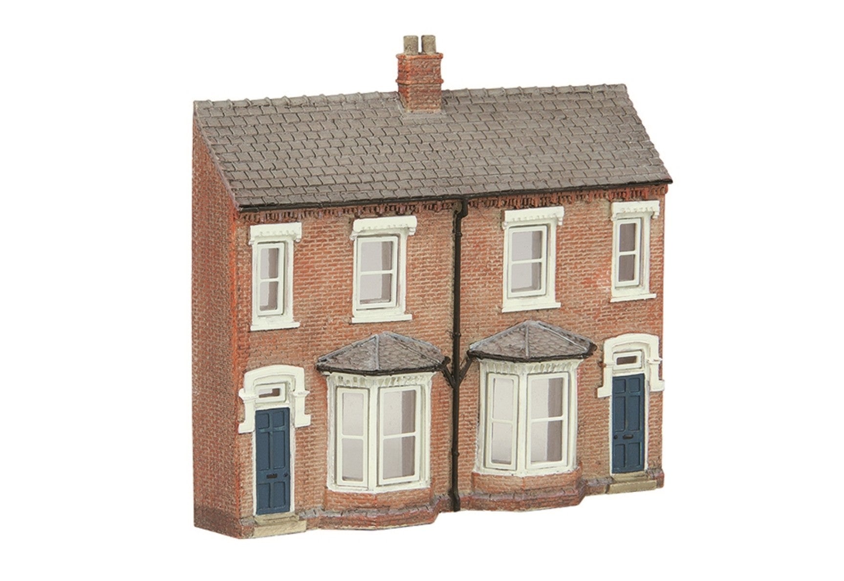 Low Relief Front Terraced Houses - Blue