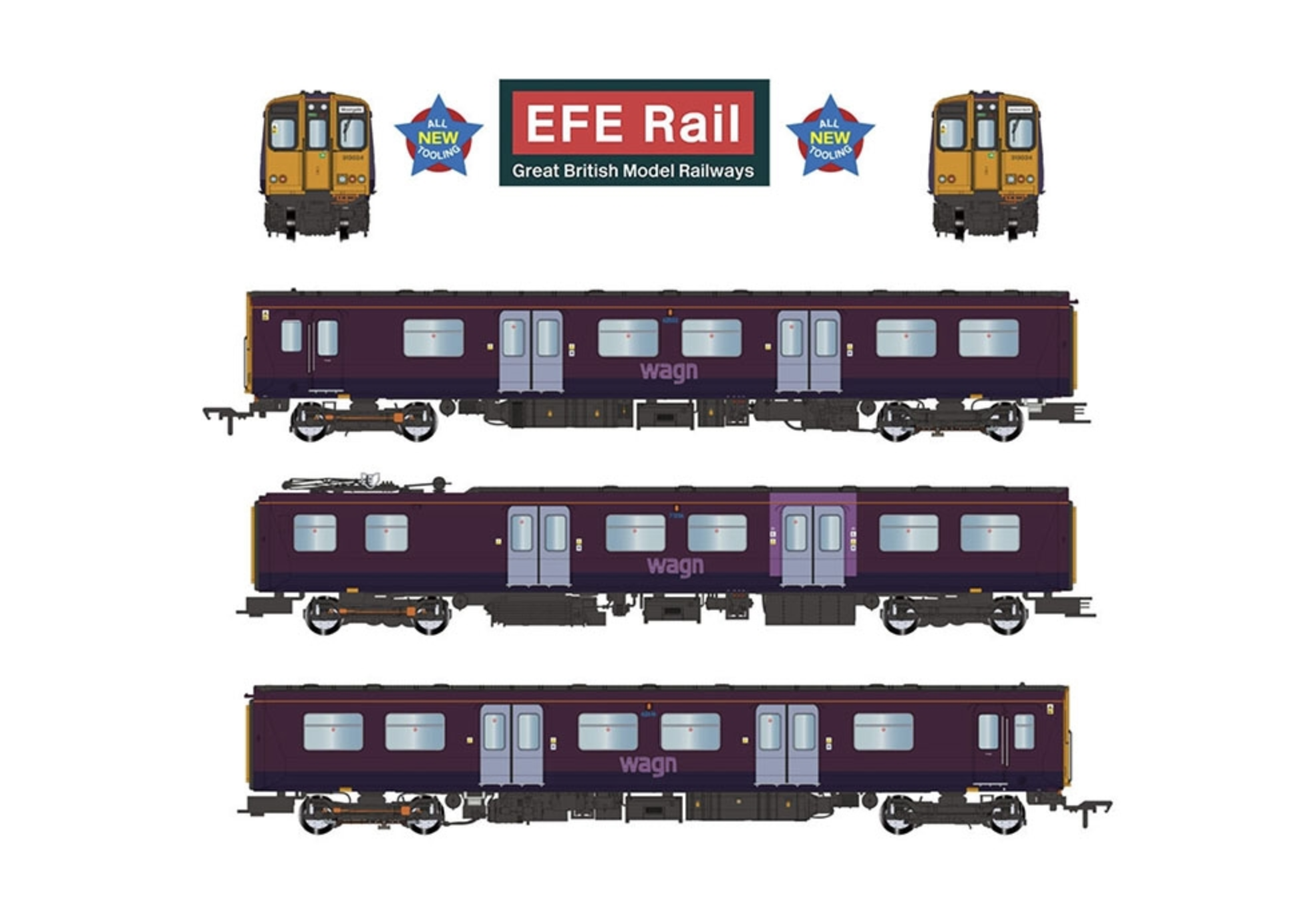 Class 313 3-Car EMU 313024 West Anglia Great Northern (WAGN) Purple
