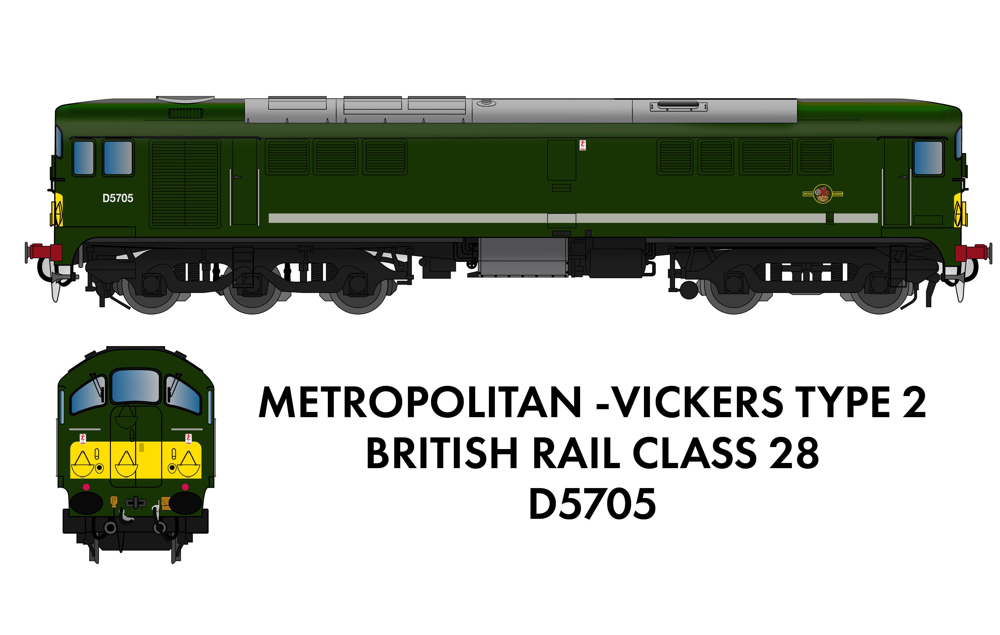 Class 28 D5705 BR Green with Small Yellow Panel
