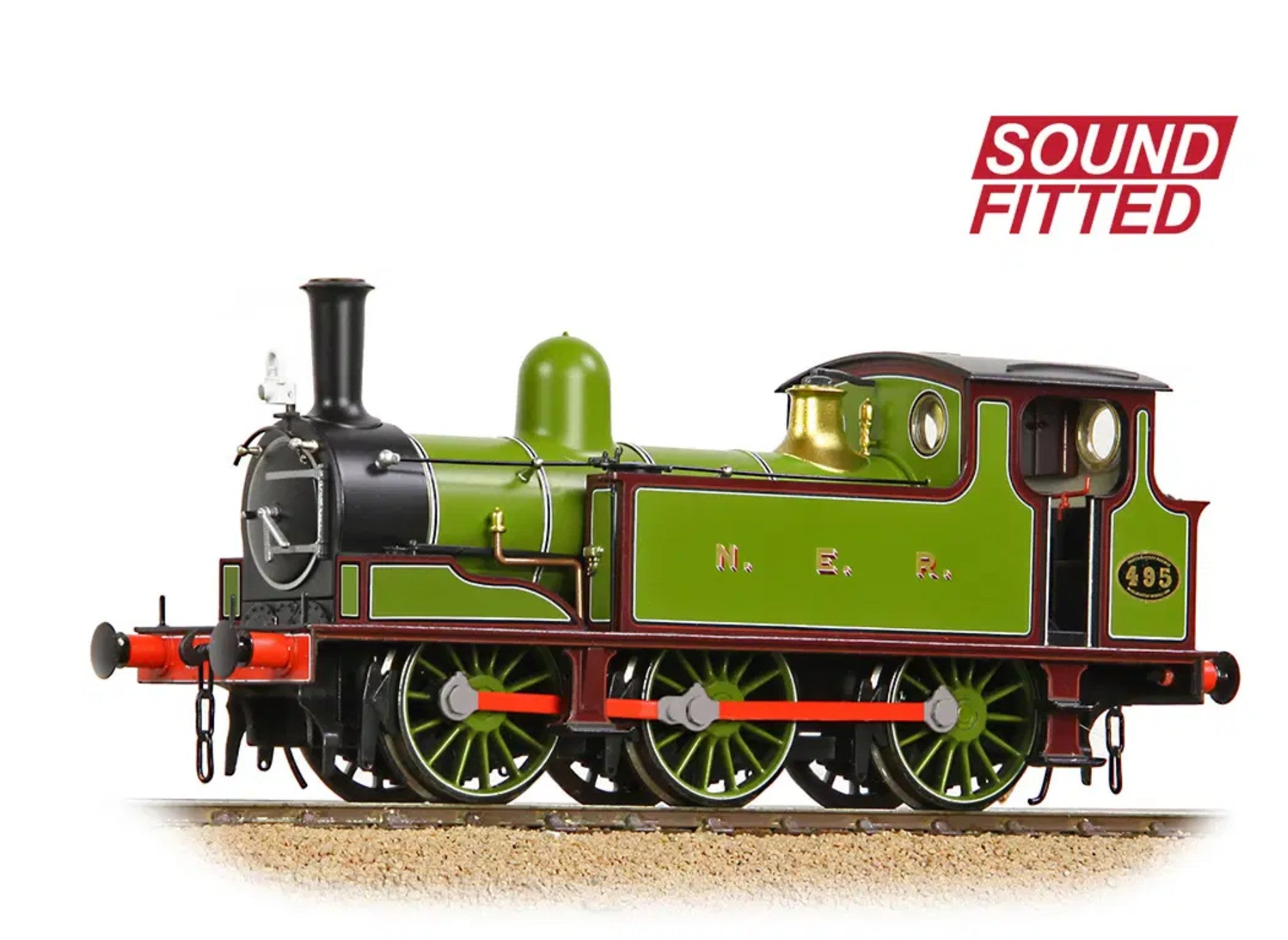 31-065SF - NER E (J71) Tank 495 NER Lined Green & Maroon SOUND FITTED
