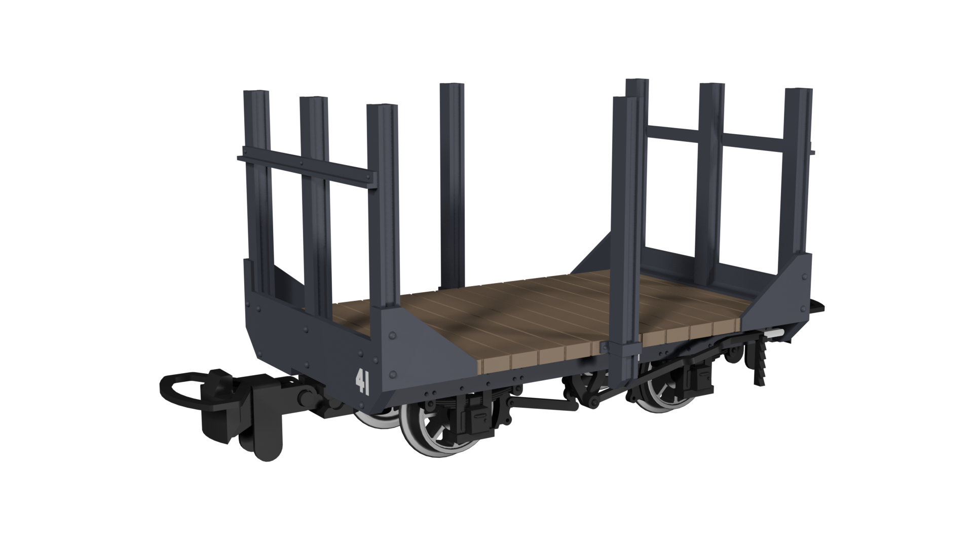 009 Stake Wagon -  Plain Dark Grey No.41