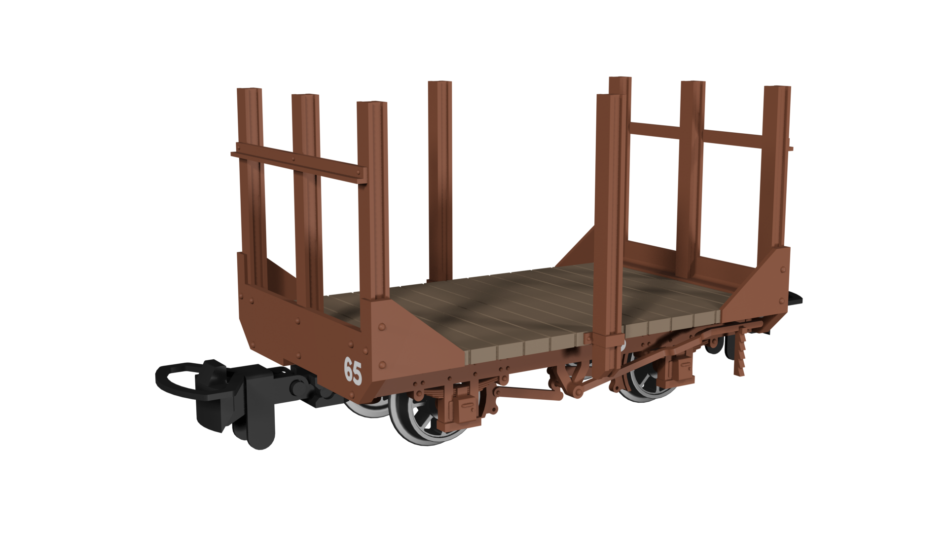 009 Stake Wagon -  Plain Rusty Brown No.65