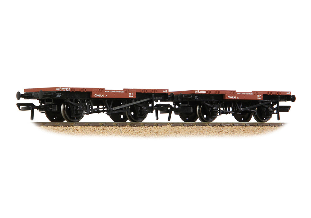 37-983A - Conflat 2-Wagon Pack BR Bauxite (Early)