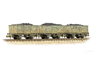 377-235C - BR 16T Steel Mineral with Top Flap Doors 3-Wagon Pack BR Grey [WL] [W]
