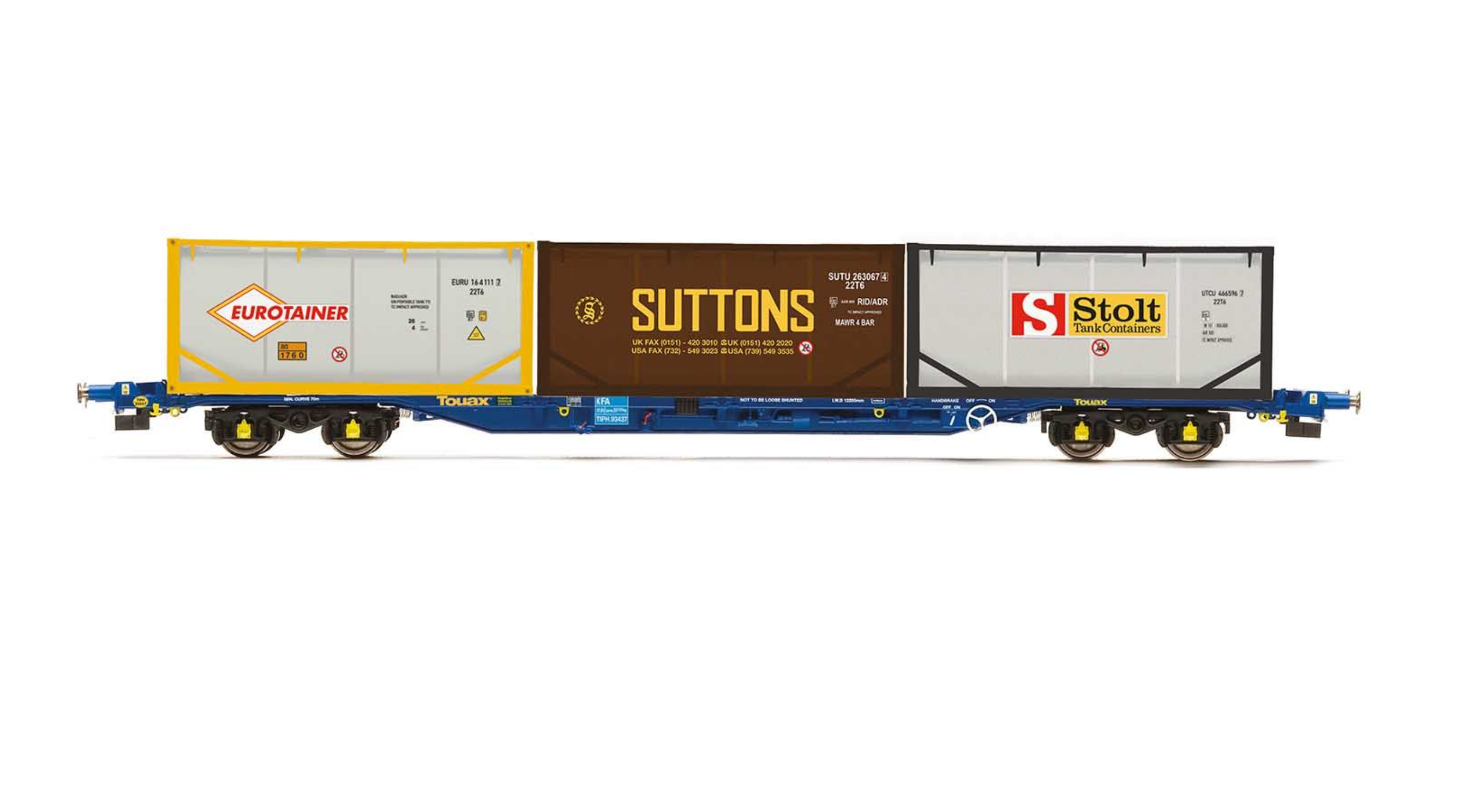 Touax, KFA Container Wagon, with 3 x 20’ Tanktainers