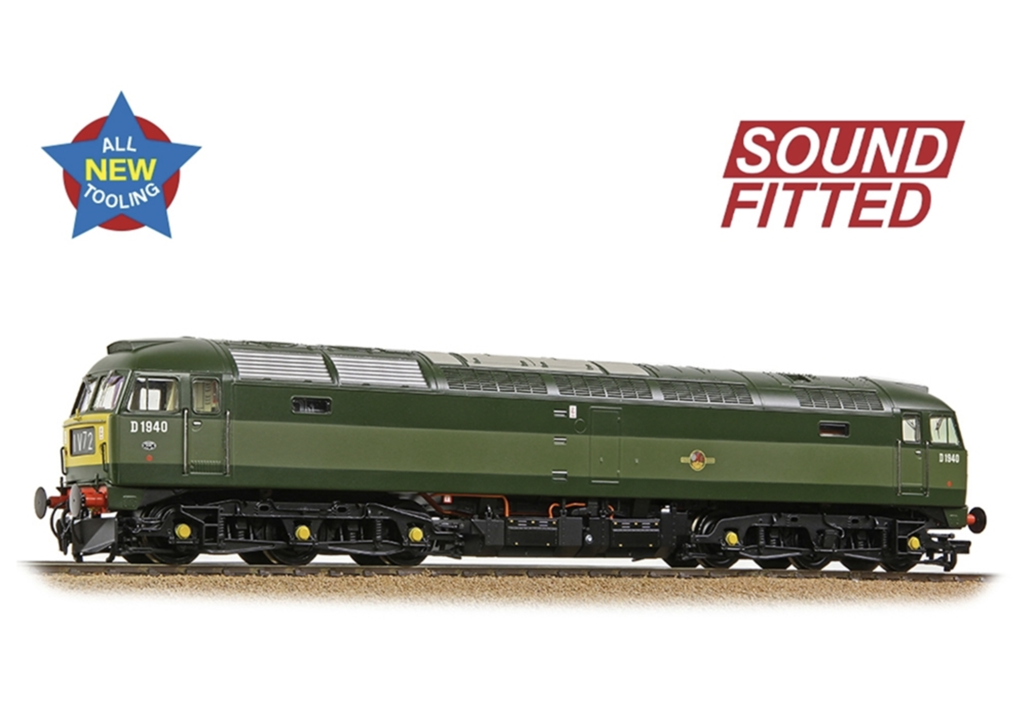 Class 47/0 D1940 BR Two-Tone Green (Small Yellow Panels) SOUND FITTED