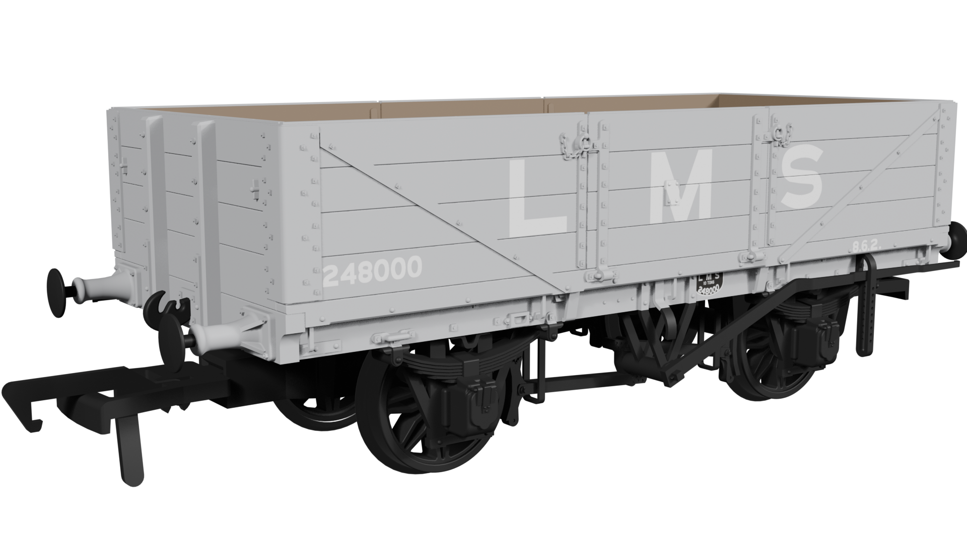 LNWR D90 4-Plank Open - No.248000 LMS Grey (pre-1936)