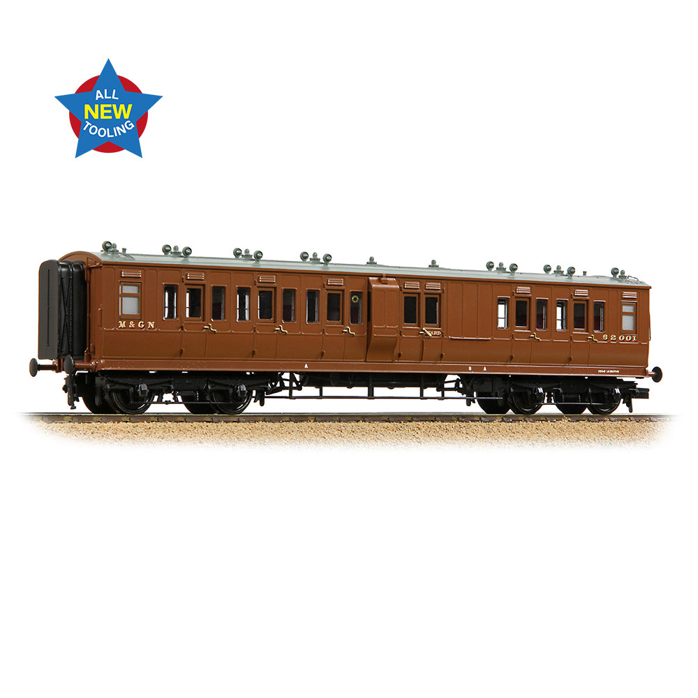 LNWR 50ft Arc Roof Brake Third Corridor M&GN Brown