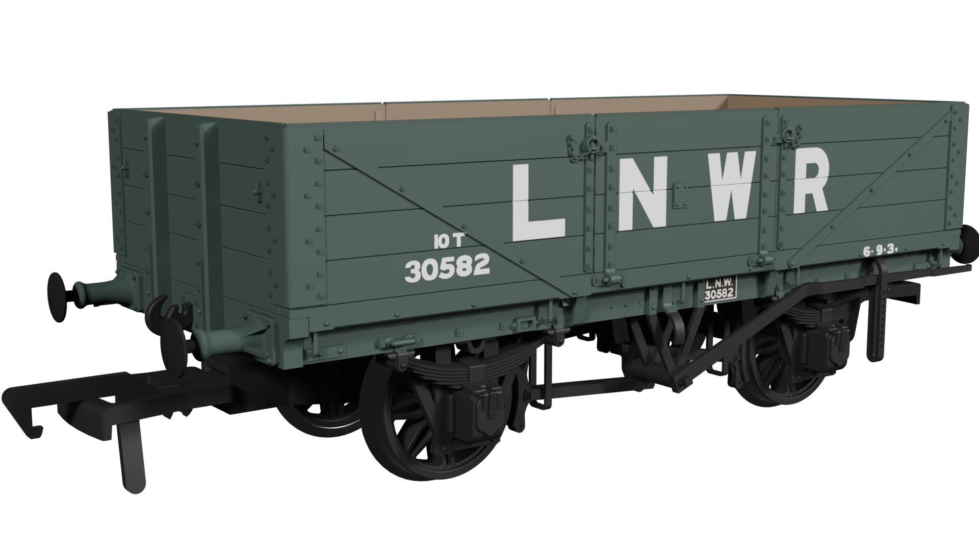 LNWR D84 4-Plank Open - No.30582 LNWR Grey