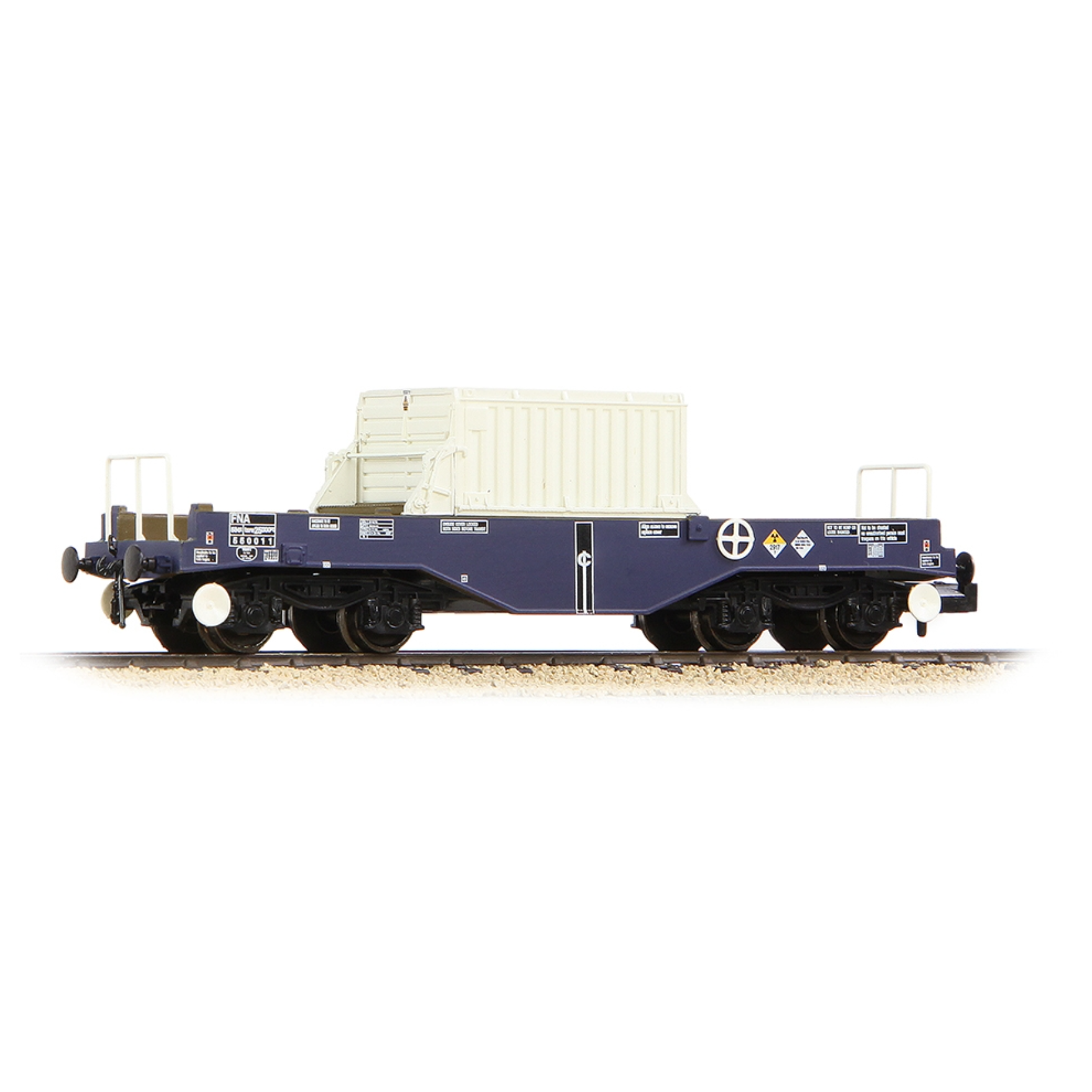 BR FNA Nuclear Flask Wagon with Flat Floor DRS Blue with Flask