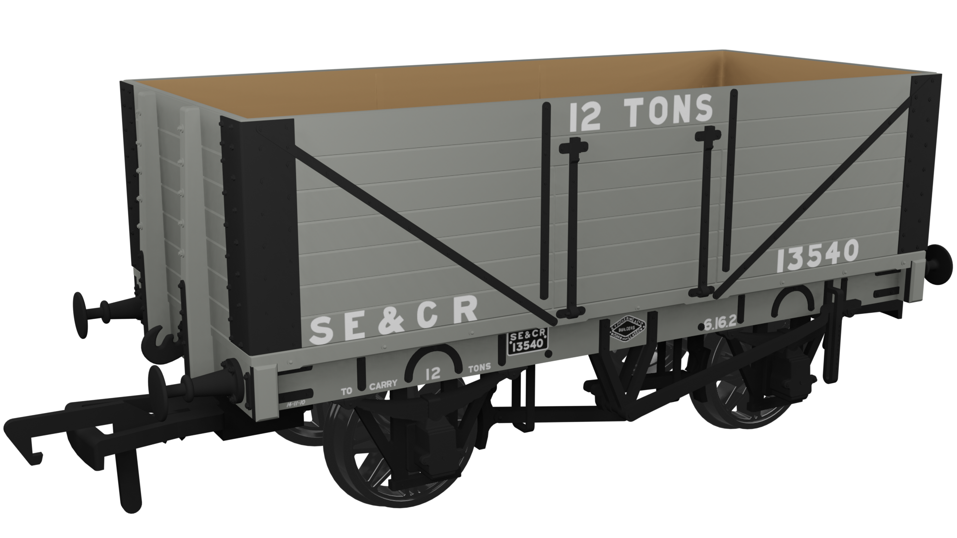 SECR D1357 7 Plank Wagon SECR (Early) No.13540