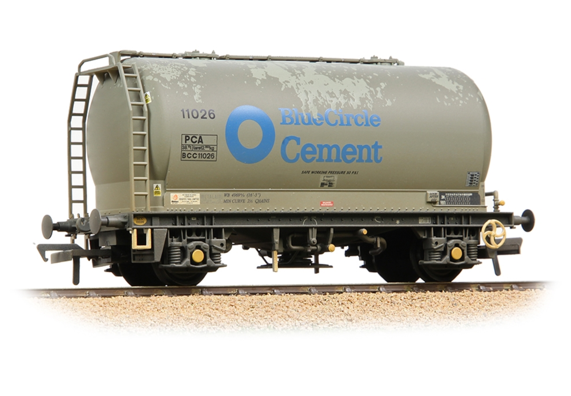 38-650B PCA Metalair Bulk Powder Wagon 'Blue Circle Cement' Grey WEATHERED