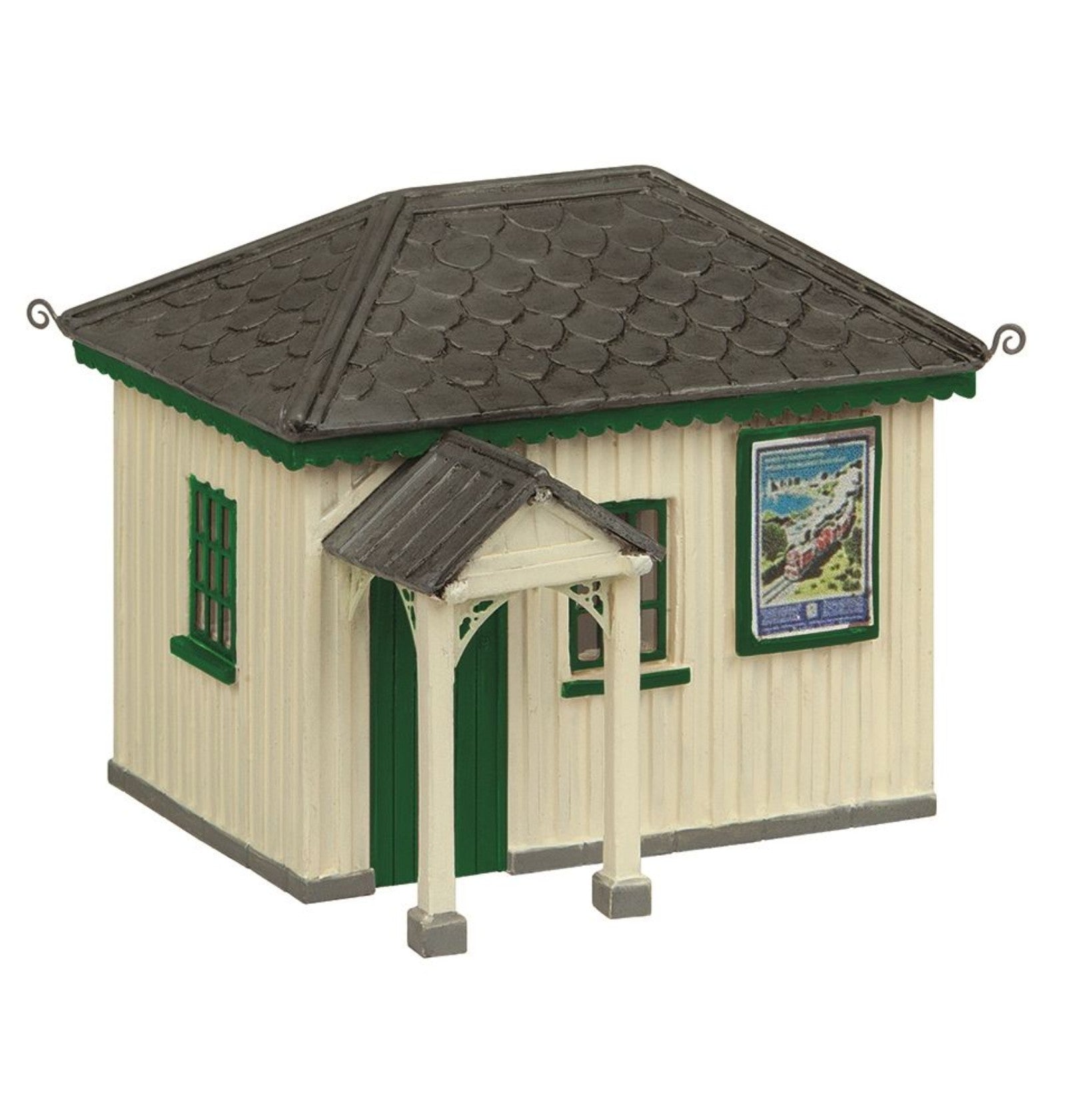 Narrow Gauge (OO9) Platform Waiting Room - Green and Cream