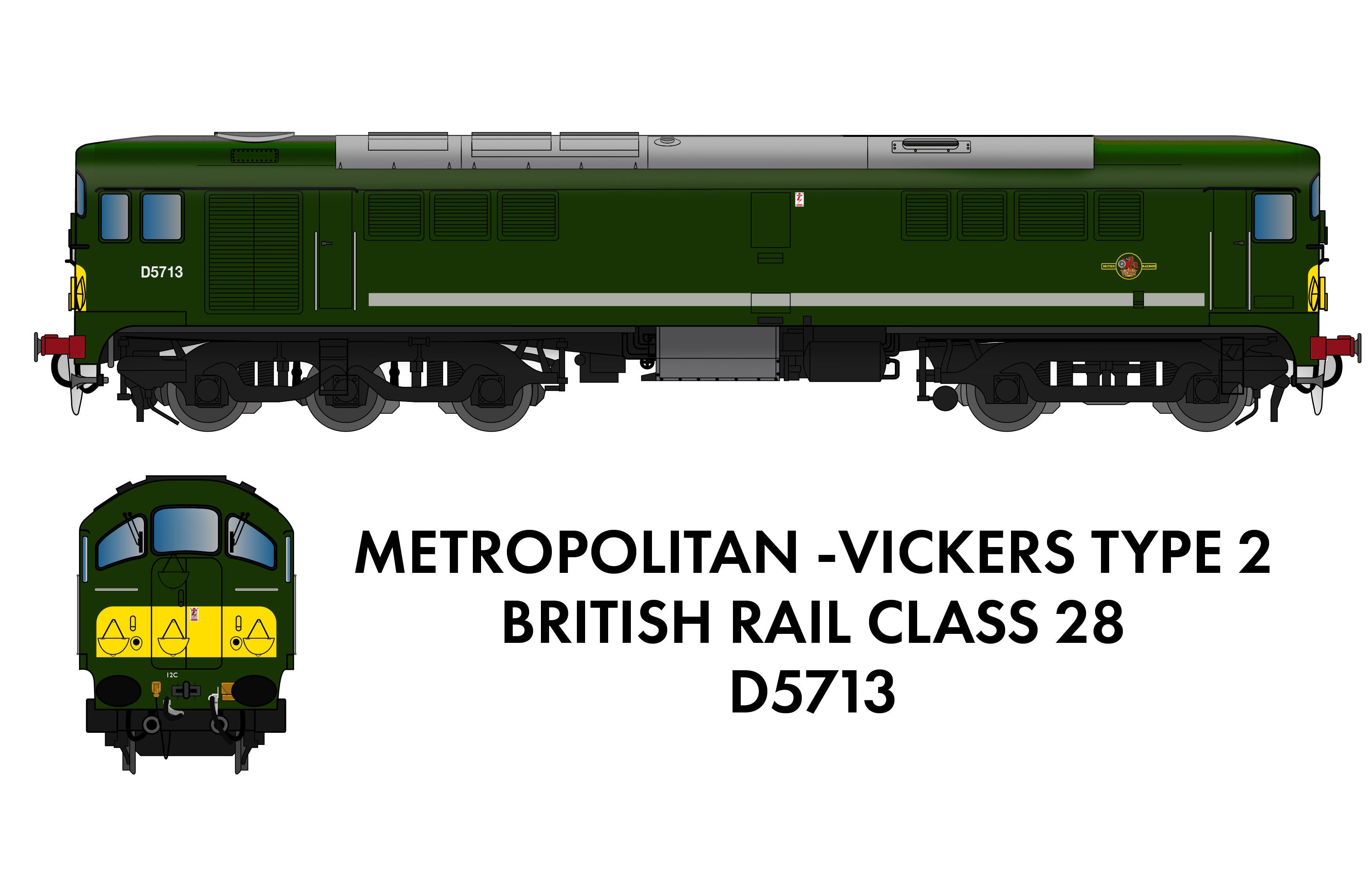 Class 28 D5713 BR Green with Small Yellow Panel