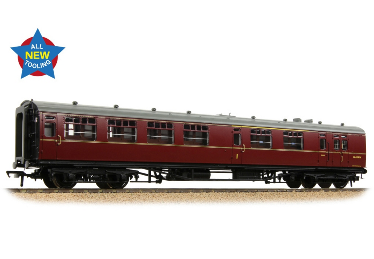 34-762 SR Bulleid Brake Composite Corridor 10" Vents BR Maroon