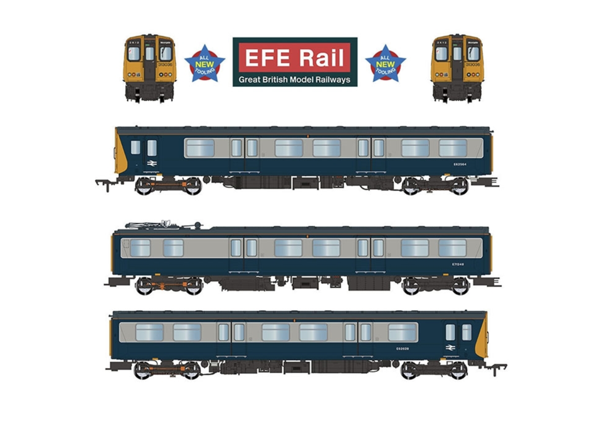 Class 313 3-Car EMU 313036 BR Blue & Grey