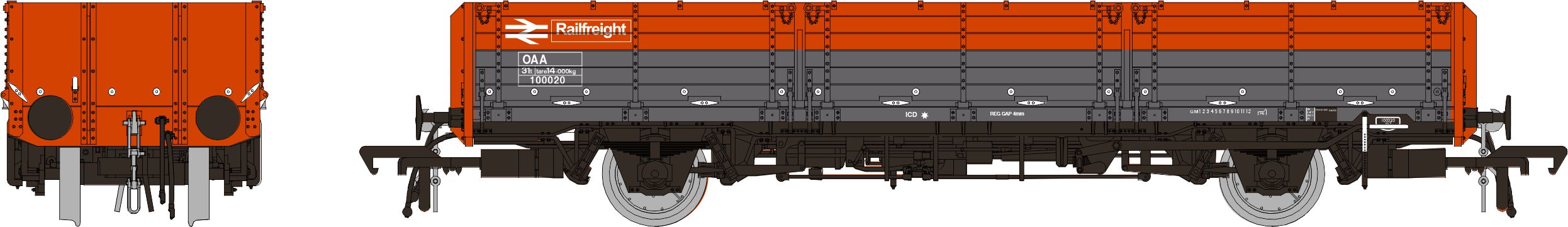 OAA Open Railfreight Red/Grey 100020