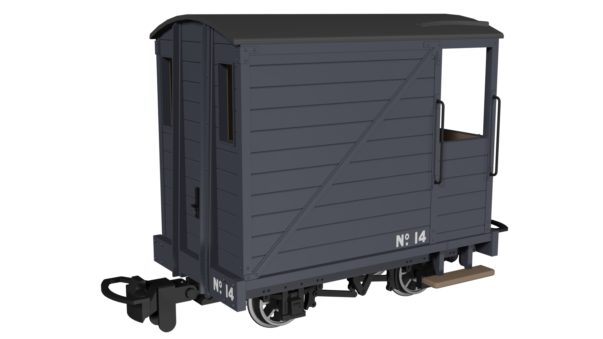 009 Single Veranda Brake Van -  Plain Dark Grey No.14