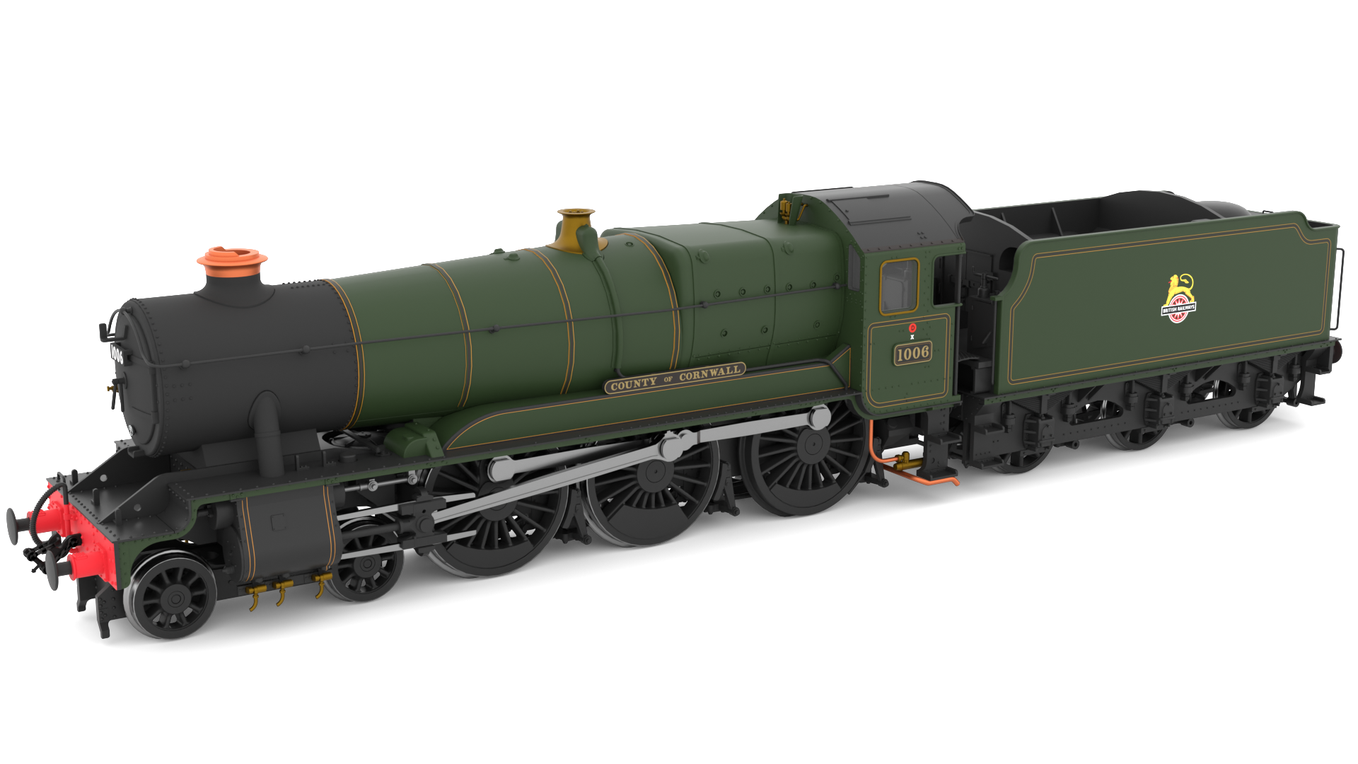 GWR County No.1006 'County of Cornwall' BR Lined Green Early Crest - DCC SOUND