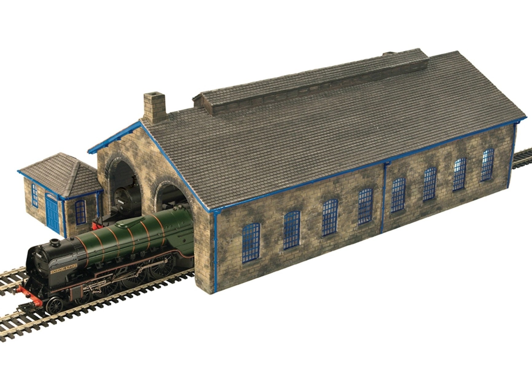 Two Road Stone Engine Shed - Blue