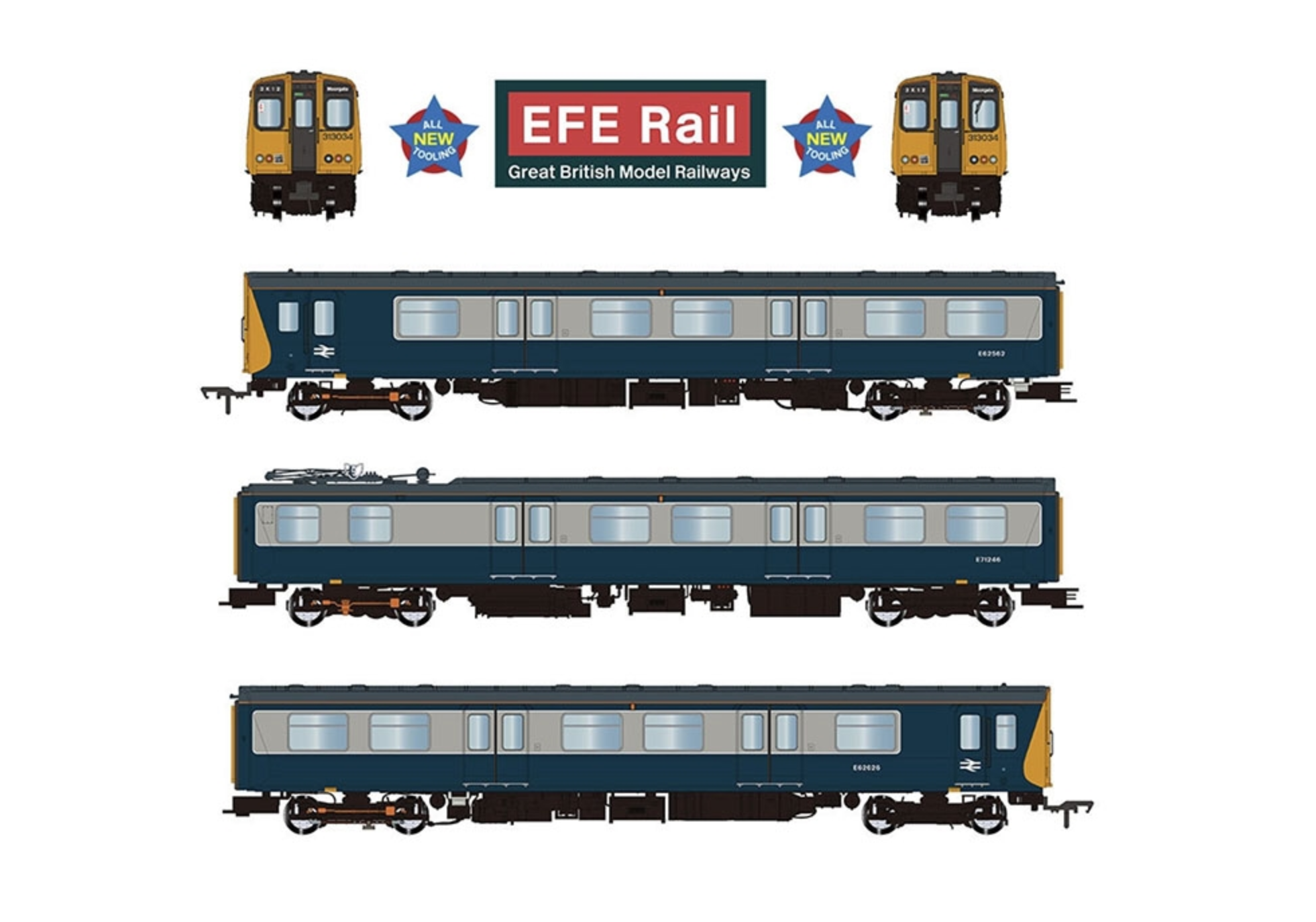 Class 313 3-Car EMU 313034 BR Blue & Grey