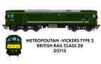 Class 28 D5713 BR Green with Small Yellow Panel